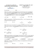 Đề thi thử môn vật lý năm 2017 trường chuyên quốc học Huế (có lời giải)