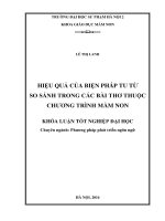 Hiệu quả của biện pháp tu từ so sánh trong các bài thơ thuộc chương trình mầm non