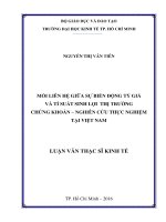 Mối liên hệ giữa sự biến động tỷ giá và tỉ suất sinh lợi thị trường chứng khoán   nghiên cứu thực nghiệm tại việt nam 