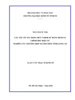 Luận văn thạc sĩ các yếu tố tác động đến ý định sử dụng dịch vụ chính phủ điện tử  nghiên cứu trường hợp ngành thuế tỉnh long an 