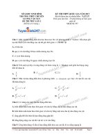 Đề thi thử môn vật lý năm 2017 trường THPT Chuyên Lương Văn Thuỵ, Ninh Bình (có lời giải)