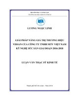 Giải pháp nâng cao giá trị thương hiệu vissan của công ty TNHH MTV việt nam kỹ nghệ súc sản giai đoạn 2016   2018 