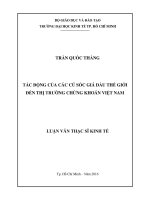 Tác động của các cú sốc giá dầu thế giới đến thị trường chướng khoán  việt nam 