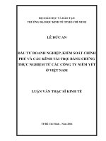 Đầu tư doanh nghiệp, kiểm soát chính phủ và các kênh tài trợ bằng chứng thực nghiệm từ các công ty niêm yết ở việt nam 