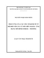 Phản ứng của các yếu tố kinh tế vĩ mô đối với các cú sốc bên ngoài   ứng dụng mô hình stre 