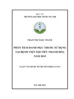Phân tích danh mục thuốc sử dụng tại bệnh viện nội tiết thanh hóa năm 2015 