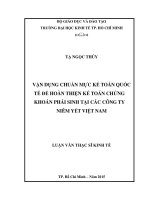 Vận dụng chuẩn mực kế toán quốc tế để hoàn thiện kế toán chứng khoán phái sinh tại các công ty niêm yết tại việt nam 