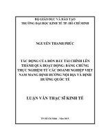Tác động của đòn bẫy tài chính lên thành quả hoạt động bằng chứng thực nghiệm từ doanh nghiệp việt nam mang định hướng nội địa và định hướng quốc tế 