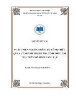 Phát triển nguồn nhân lực công chức quản lý ngành thanh tra tỉnh đồng nai dựa trên mô hình năng lực  luận văn thạc sĩ 2016 