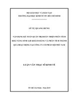 Vận dụng kế toán quản trị hoàn thiện phân tích khả năng sinh lợi khách hàng và phân tích thành quả hoạt động tại công ty cổ phần sợi phú nam 