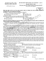 Đề thi thử THPT Quốc gia 2017 môn Anh  Chuyên ĐH Vinh lần 1  