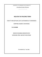 How to recapture lost customers at avergreen shipping agency (vietnam) 