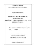 Hoàn thiện quy trình đào tạo nguồn nhân lực tại công tyTNHH NS bluescope việt nam, bộ phận dân dụng 