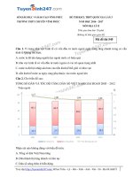 Đề thi thử môn địa lý năm 2017 trường chuyên Vĩnh Phúc (có lời giải)  