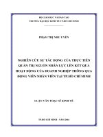 Nghiên cứu sự tác động của thực tiễn quản trị nguồn nhân lực lên kết quả hoạt động của doanh nghiệp thông qua động viên nhân viên tại TPHCM 