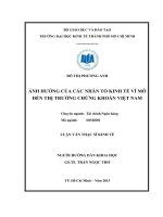 Ảnh hưởng của các nhân tố kinh tế vĩ mô đến thị trường chứng khoán việt nam 