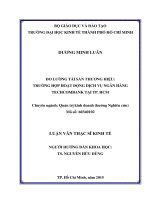 Đo lường tài sản thương hiệu trường hợp hoạt động dịch vụ ngân hàng techcombank tại thành phố hồ chí minh 