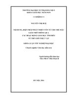 ội dung, biện pháp phát triển vốn từ cho trẻ mẫu giáo nhỡ thông qua các hoạt động giáo dục tìm hiểu về thế giới Thực vật