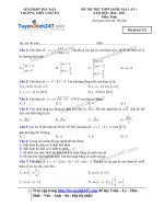 Đề thi thử THPT môn Toán 2017 - THPT Chuyên Bắc Cạn