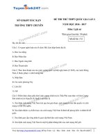 Đề thi thử môn lịch sử năm 2017 trường chuyên Bắc Cạn (có lời giải)  