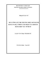 Đo lường giá trị thương hiệu kem đánh răng PS dựa theo cảm nhận của khách hàng khu vực thành phố hồ chí minh 