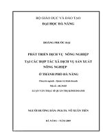 luận văn thạc sĩ Phát triển dịch vụ nông nghiệp tại các hợp tác xã dịch vụ sản xuất nông nghiệp ở thành phố Đà Nẵng