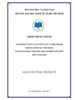 Giải pháp nâng cao năng lực cạnh tranh trong lĩnh vực tín dụng tại ngân hàng thương mại cổ phần sài gòn đến năm 2020 