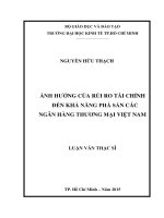 Ảnh hưởng của rủi ro tài chính đến khả năng phá sản các ngân hàng thương mại việt nam 