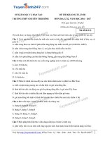 Đề thi thử môn địa lý năm 2017 trường chuyên Thái Bình (có lời giải)  