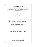 Cải thiện sinh kế người dân vùng trồng lúa mùa nổi trước sự thay đổi điều kiện thiên nhiên  trường hợp tại xã vĩnh phước, huyện tri tôn, tỉnh an giang 