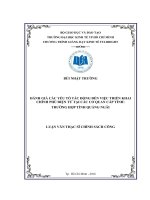 Đánh giá các yếu tố tác động đến việc triển khai chính phủ điện tử tại các cơ quan cấp tỉnh trường hợp tỉnh quảng ngãi 