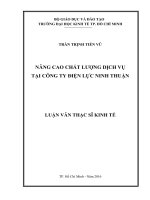 Luận văn thạc sĩ nâng cao chất lượng dịch vụ tại công ty điện lực ninh thuận 