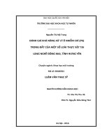Đánh giá khả năng xử lý ô nhiễm chì ( Pb) trong đất của một số loài thực vật tại làng nghề Đông Mai, tỉnh Hưng Yên