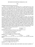 Đề thi thử tiếng anh THPT quốc gia  Cô Mai Phương