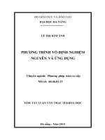 Phương trình vô định nghiệm nguyên và ứng dụng 