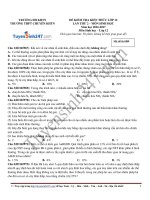 Đề thi thử THPT Quốc gia 2017 môn Sinh  THPT Chuyên KHTN lần 2    