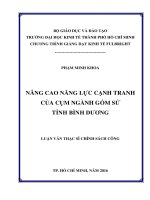 Nâng cao năng lực cạnh tranh của cụm ngành gốm sứ tỉnh bình dương 