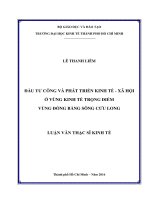 Đầu tư công và phát triển kinh tế   xã hội ở vùnh kinh tế trọng điểm vùng đồng bằng sông cửu long 