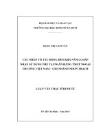 Các nhân tố tác động đến khả năng chấp nhận sử dụng thẻ tại ngân hàng TMCP ngoại thương việt nam   chi nhánh nhơn trạch 