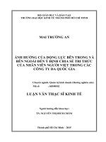 Ảnh hưởng của động lực bên trong và bên ngoài đến ý định chia sẻ tri thức của nhân viên người việt trong các công ty đa quốc gia 