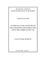 Tác động của cú sốc giá dầu lên lợi nhuận thị trường chứng khoán bằng chứng thực nghiệm tại việt nam 