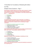 73 test bank for foundations of marketing 6th edition