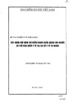 luận văn thạc sĩ Xây dụng mô hình thí điểm khám chữa bệnh cho người có thẻ bảo hiểm y tế tại cơ sở y tế tư nhân