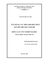 Xây dựng các trò chơi rèn phát âm cho trẻ mẫu giáo bé 