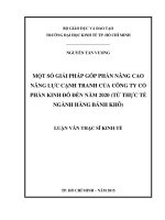 Một số giải pháp góp phần nâng cao năng lực cạnh tranh của công ty cổ phần kinh đô đến năm 2020 (từ thực tế ngành hàng bánh khô 