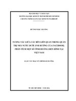 Tương tác giữa các bên liên quan trong quản trị nhà nước dưới ảnh hưởng của facebook  phân tích một số tình huống điển hình tại việt nam 