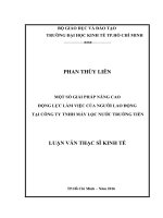 Một số giải pháp nâng cao động lực làm việc của người lao động tại công ty TNHH máy lọc nước trường tiền 