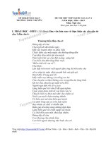 Đề thi thử môn ngữ văn năm 2017 trường chuyên Bắc Kan (có lời giải)  