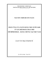 Phản ứng của ngân hàng nhà nước khi tỷ giá hối đoái thay đổi mô hình DSGE  bằng chứng tại việt nam 