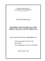 Luận văn thạc sỹ Mô hình chuỗi thời gian mở trong sự báo chuỗi thời gian